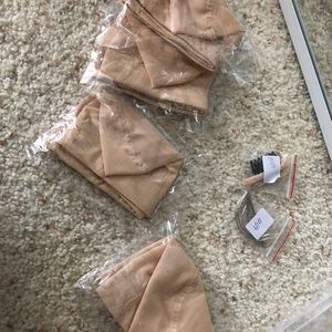 NWT Four small blonde wig caps